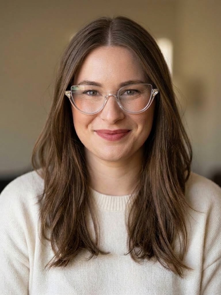 Summer wearing clear glasses